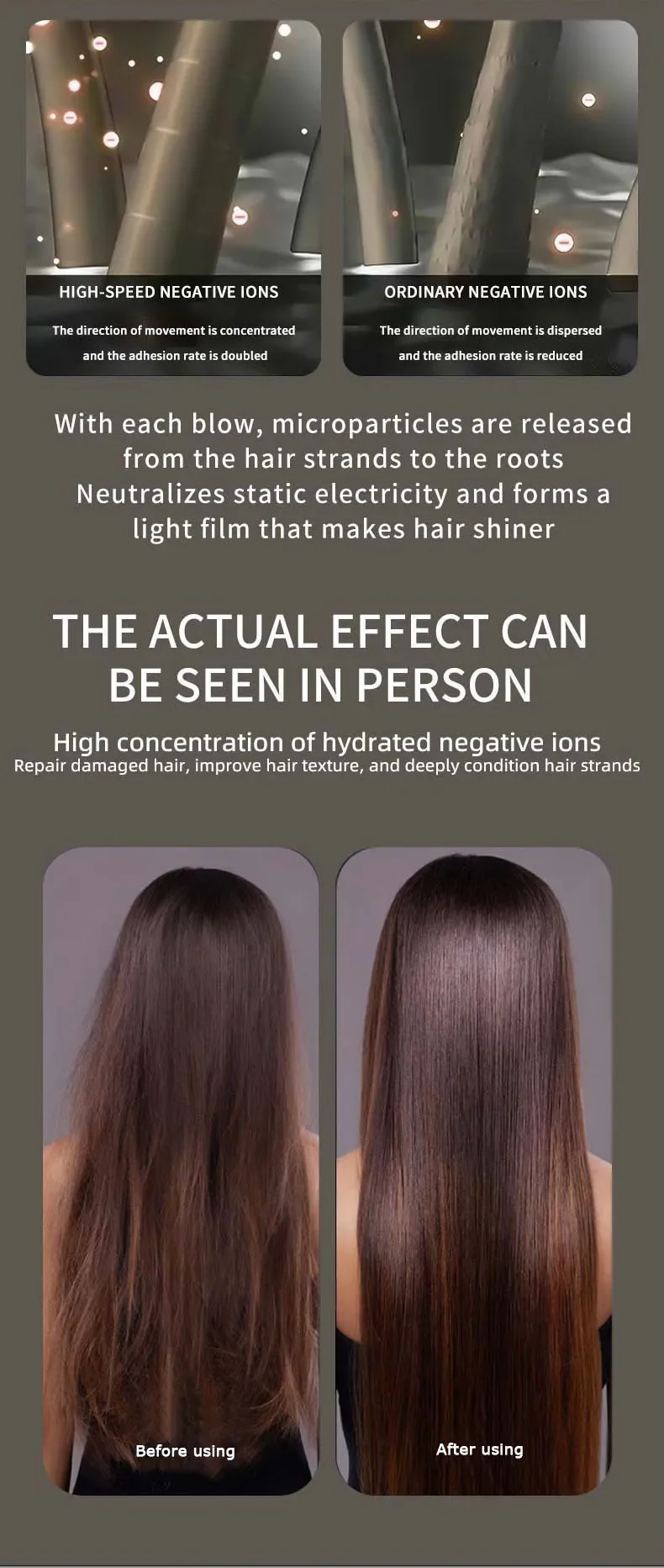 Secador de pelo profesional de iones negativos