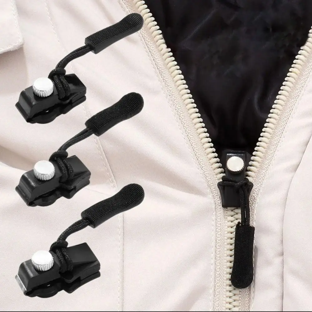 Zipper Repair Kit 3 Different Size Removable Replacement Zipper Head DIY Metal Puller