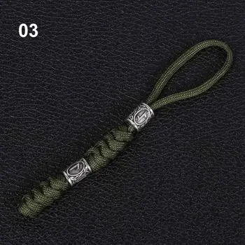 Accessori Portachiavi Coltello Cordini Gioielli fortunati Ciondoli Rune Bead Portachiavi per auto Portachiavi con cavo per paracadute