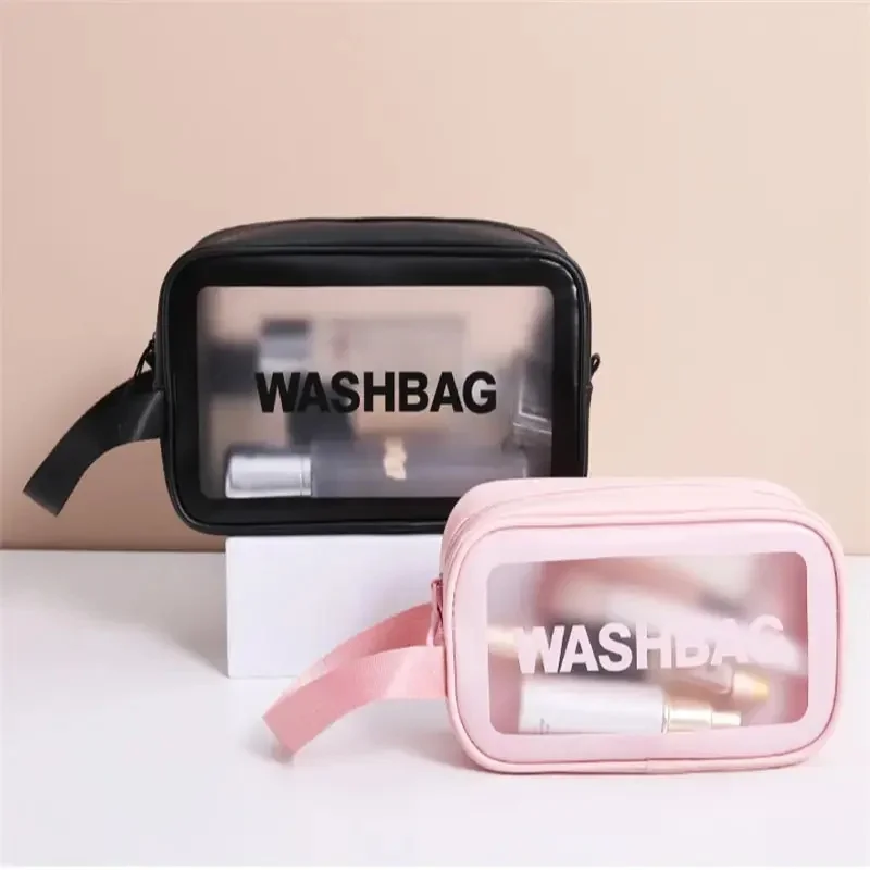 Black Cosmetic Bags Waterproof Make Up Storage Handbags Portable Travel Toiletries Storage Bag Seaside Tote Women's Cosmetic Bag - 4