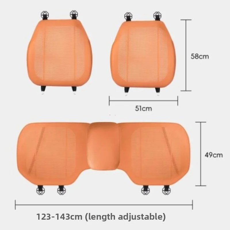 Nuovo coprisedile per auto aggiornato Cuscino estivo fresco Ventilazione Coprisedile universale per quattro stagioni Cuscino comfort completo incluso - immagine 6