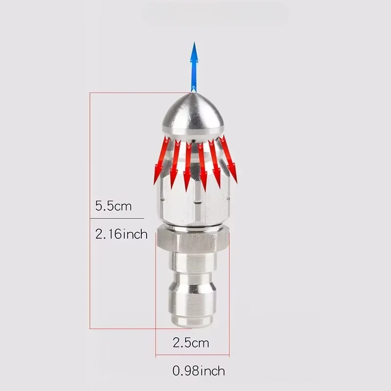G1/4" Quick Connectornozzle Sewer Cleaning High Pressure Washer Nozzles Sewer and Sewage Hose Nozzle Washing Accessories 5000psi pressure washer nozzle sewer cleaning nozzle high pressure washer accessories quick connect adapter