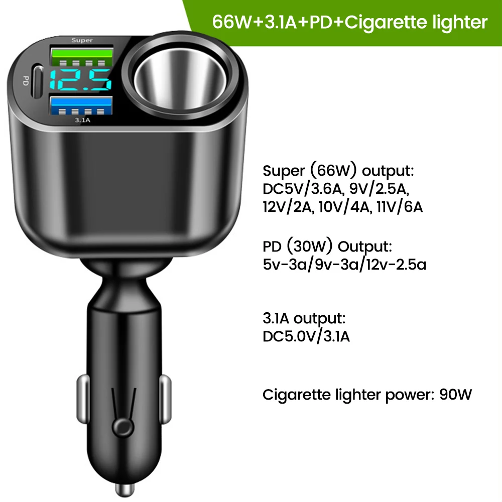 12V-24V ڵ    ø    PD QC3.0 2 ޴ ȭ DVR  H4P2  USB  C Ʈ