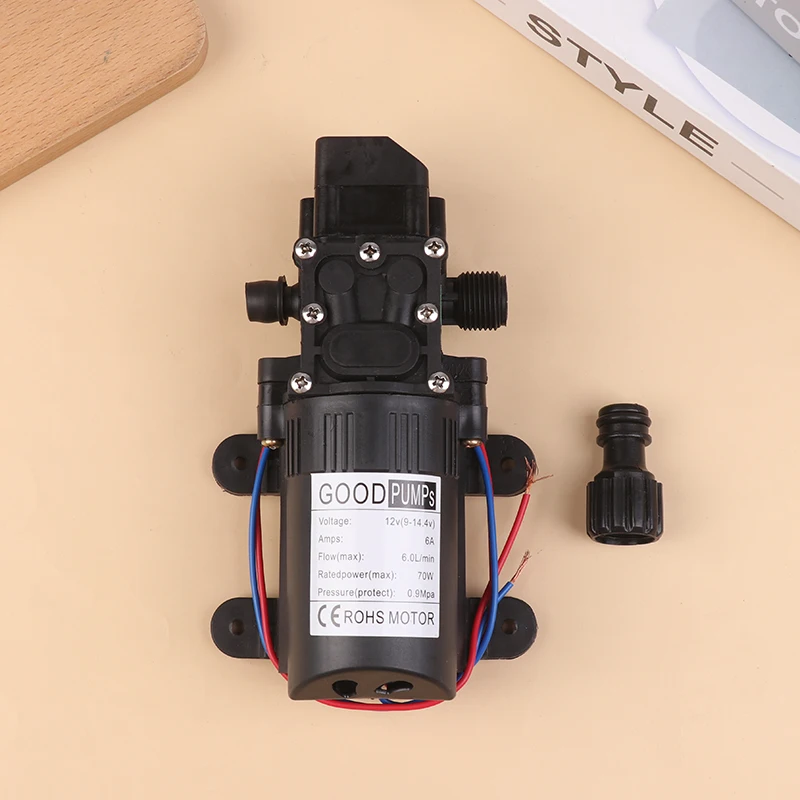 70W DC 12V Micro Electric Diaphragm Reflux Water Pumps Automatic Switch 6L/Min for High Pressure Car Washing / Home Irrigatiom water pump accessories