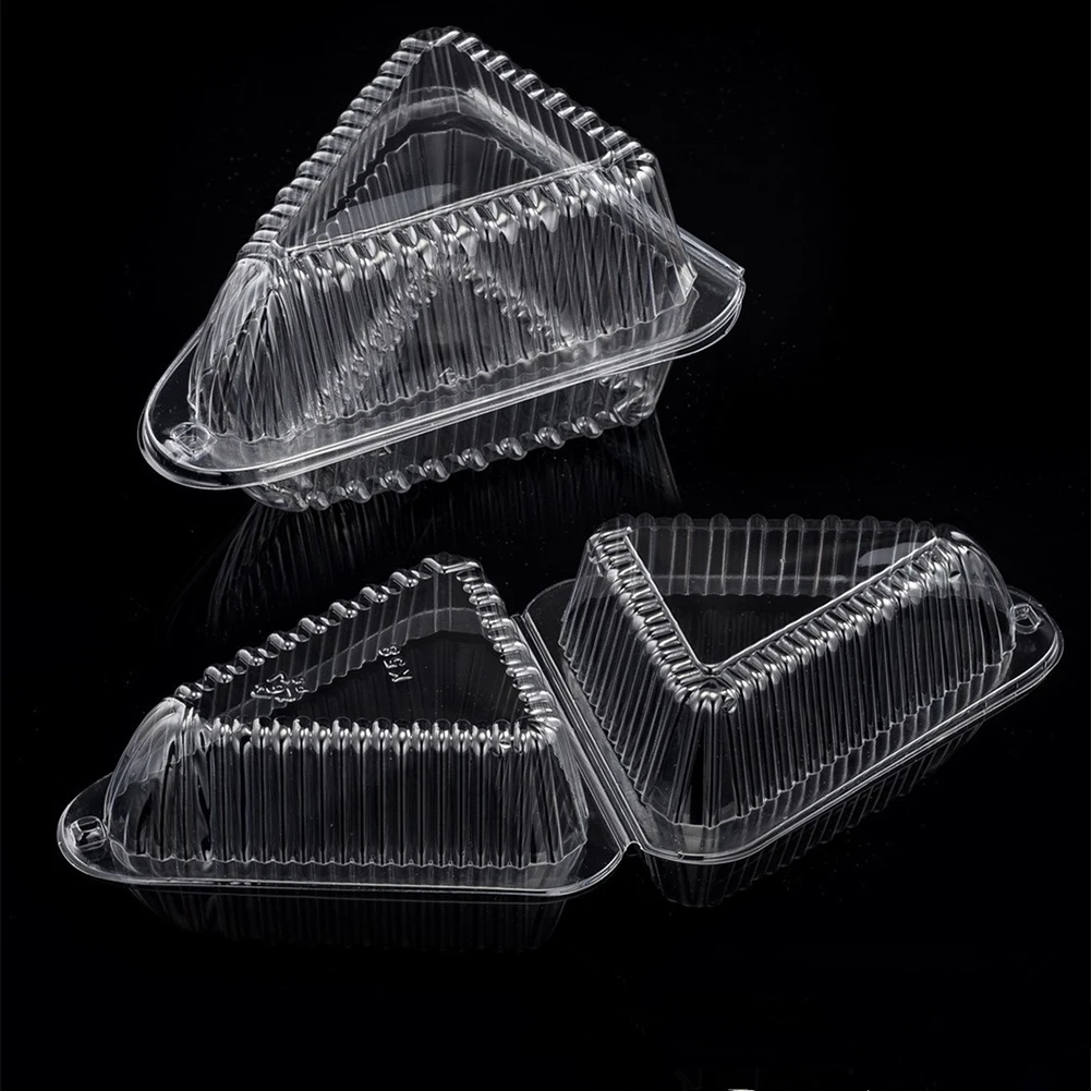 100PCS Triangle Plastic Cake Boxes for Pie, Sandwich, Pizza, Dessert Storage, Transpare... - SKU TPCB2339 - UGI Packaging