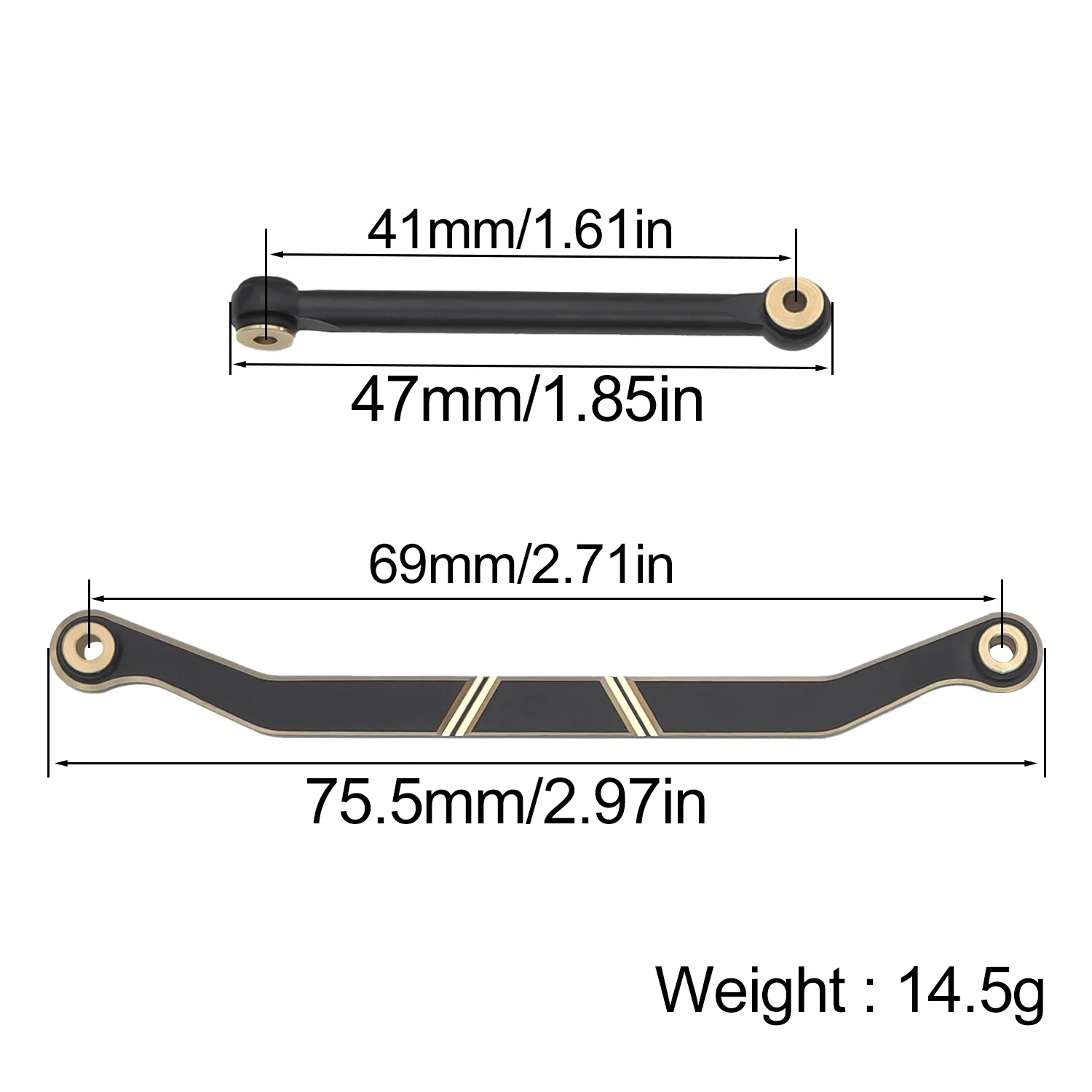 Black Coated Brass Linkage Body Links Rod Steering Links Set For - Main Image