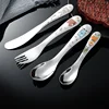 Tableware Set Food Training Spoon Dessert Spoon for Children Feeding Spoon Fork Baby Gadgets Children's Cutlery for Kids 1