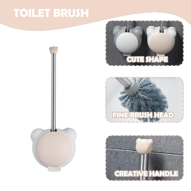 Kreatív Hosszú Fogantyú Wc -Kefe Multifunkciós Fal Függő Aranyos Medve Takarító Szerszámok Fürdőszoba Nincs Holtpont Tiszta Kiegészítők - Image 3