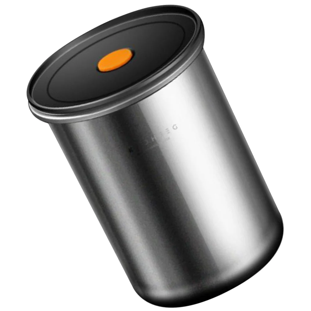 

Coffee Can Bean Storage Containers Stainless Steel Canister Metal with Lid Holder Shelf Seal Dry Food Airtight