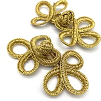 10-100 Pairs Gold & Silver Chinese Handmade Cheongsam Buttons Knot Fastener Closures DIY Sewing 1