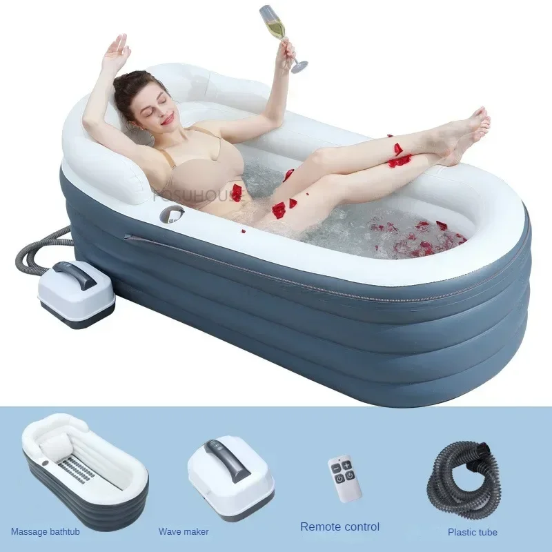 Modern Whirlpool Inflatable Bathtub Bathroom Bathtubs Household Massage Constant Temperature Whirlpool Adult Folding Bathtub ZAQ 5