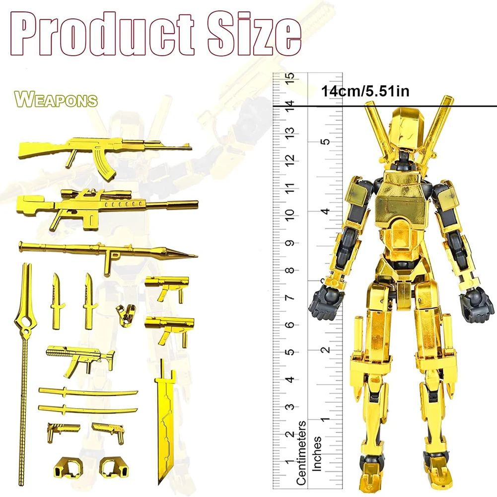 Action Figure Toy 13 Action Figure Titan Multi-Jointed Robot T13 for Kids