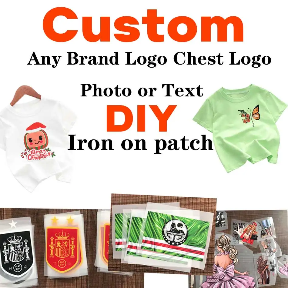 Custom Iron-on Transfers Brand Logo PVC Patch Heat Transfer Clothes  Stickers Patches For Clothing Ironing Thermal Sticker