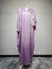 Robe longue en satin pour femmes, caftan musulman, kimono ouvert sur le devant, cardigan, Turquie, robes islamiques, vêtements arabes