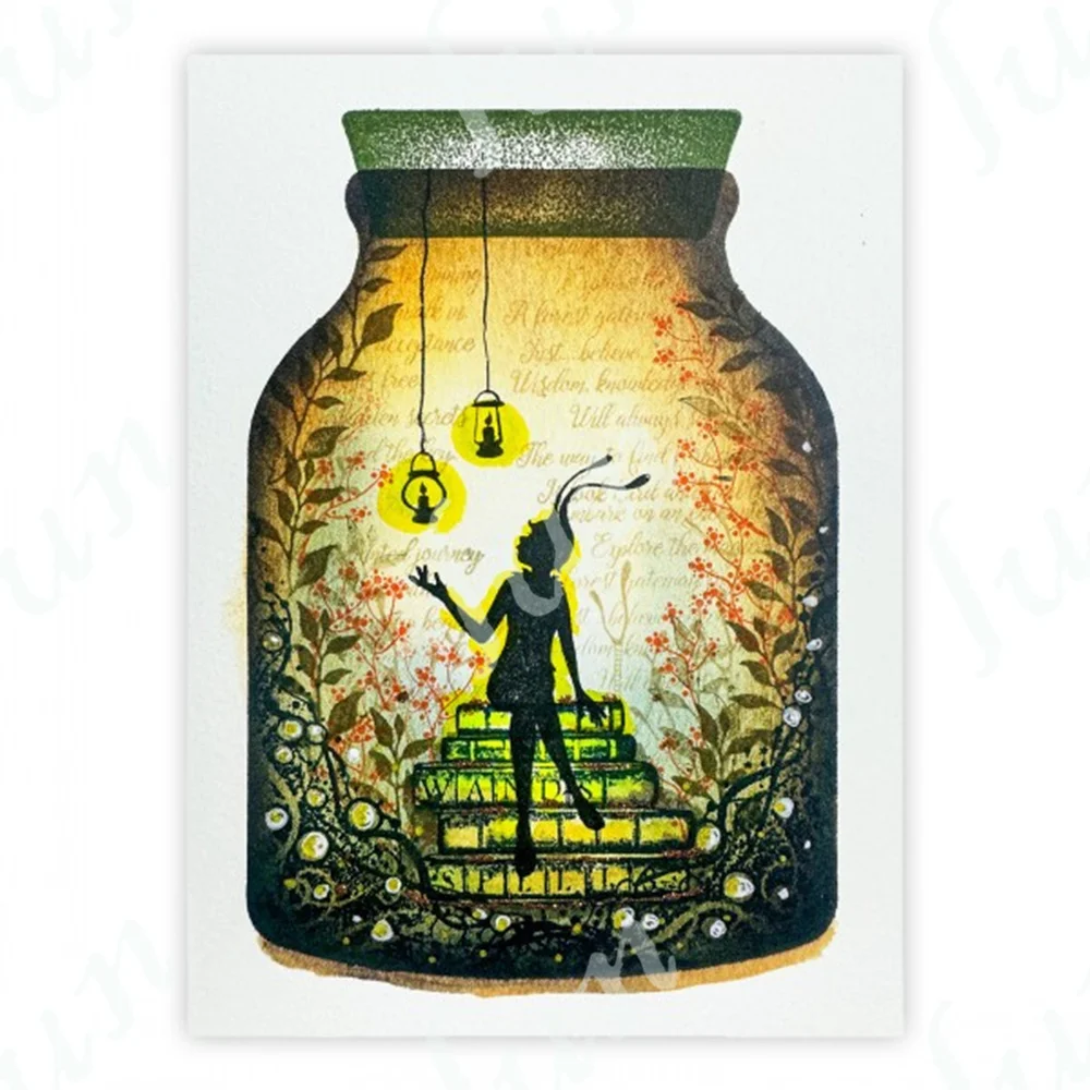 Holiday Decorations Bottle Jar Shaped Sticker Stencils Alice in Wonderland Scrapbooking Bottle Stopper Stamps for Journaling