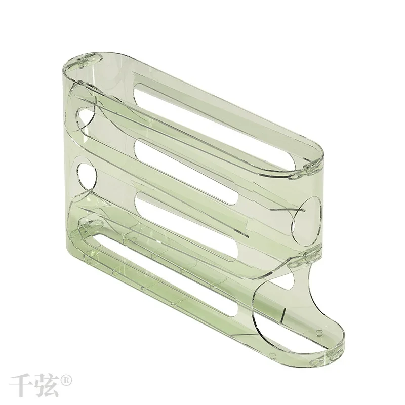 Transparent slide egg storage box 4-layer ladder egg box storage refrigerator side door large capacity automatic egg roller 5