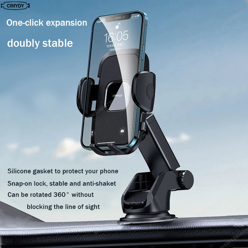 Phone Holder for Cars Strong Suction Car Phone Holder for Dashboard Windscreen Air Vent Rainway Universal 360° Rotation Samsung