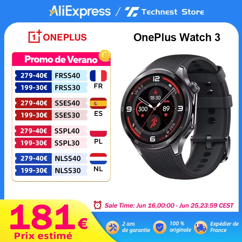 Globalna wersja OnePlus Watch 3 Smart Watch z EU za $217.77 / ~803zł