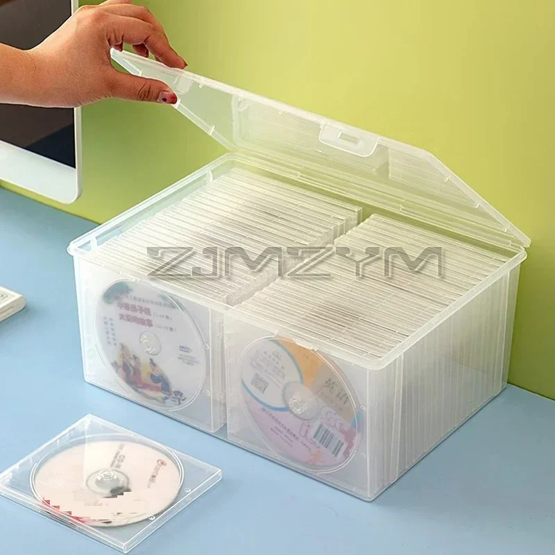 Transparent CD Storage Box Disc Comic Album Storage Organizer Dustproof Home DVD Box Large Capacity With Snap Cover cd dvd storage bag cd dvd storage case