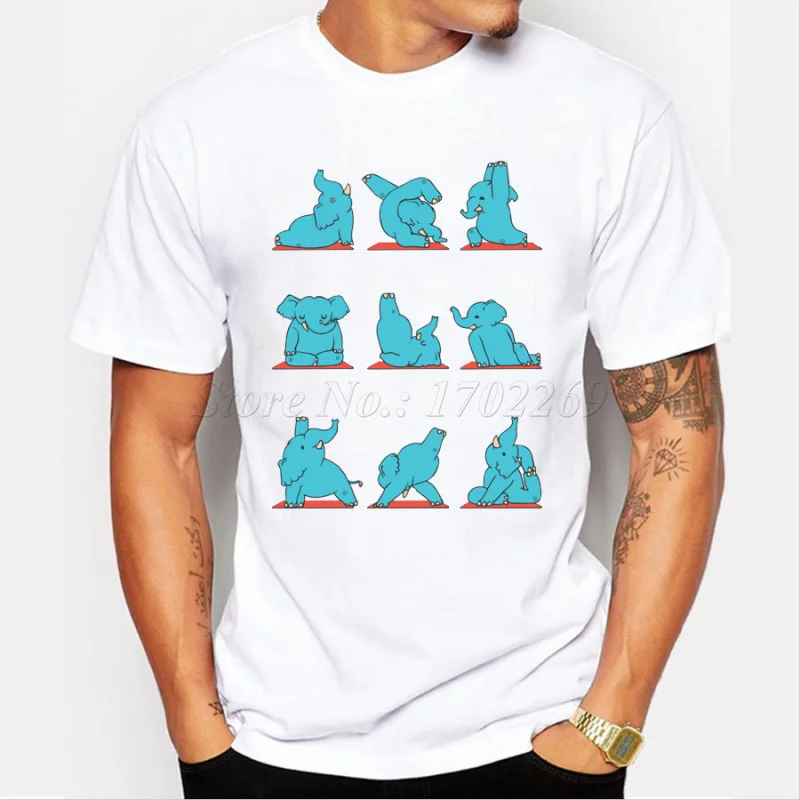 Tier lustige design Männer t-shirt Pommerschen/Katze/Soth/Elefanten/Englisch Bulldog/Pug hipster coolen männlichen tops/t – Detail 5