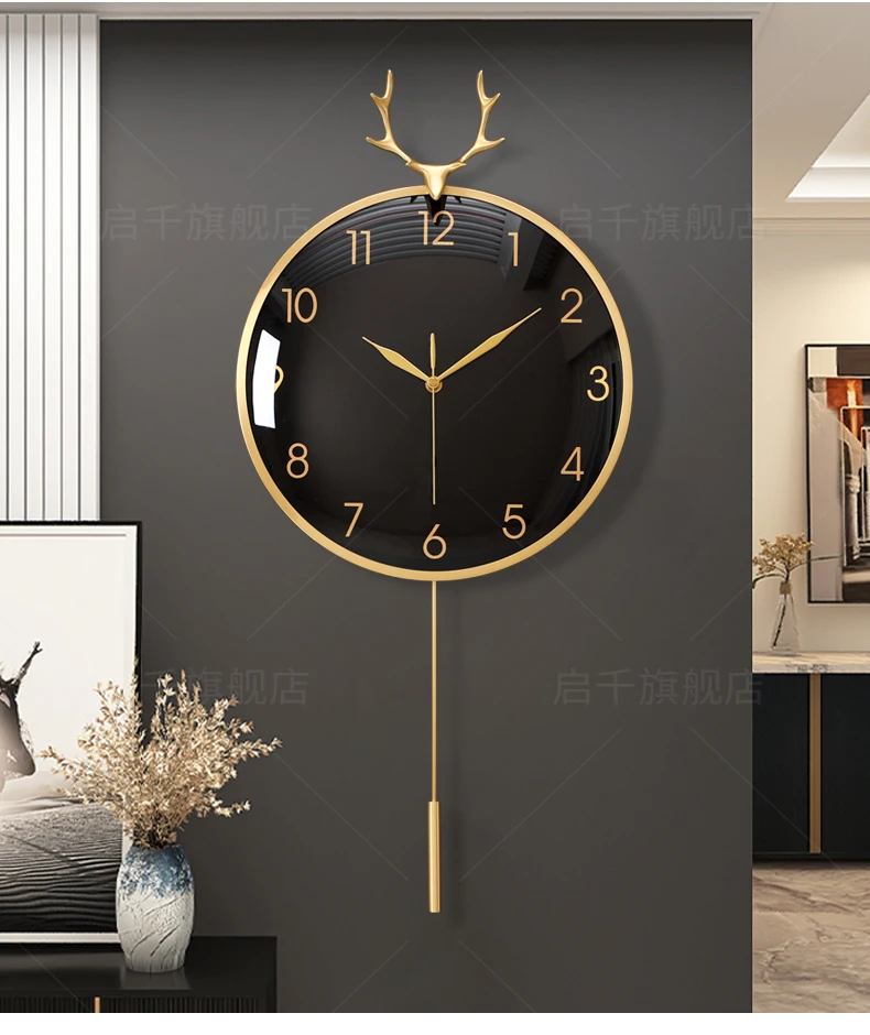 Description Picture 3 of itemSimple European Wall Clock Round Style Aesthetic Hanging Wall Clock Luxury Italy Duvar Saati Home Decoration Accessories