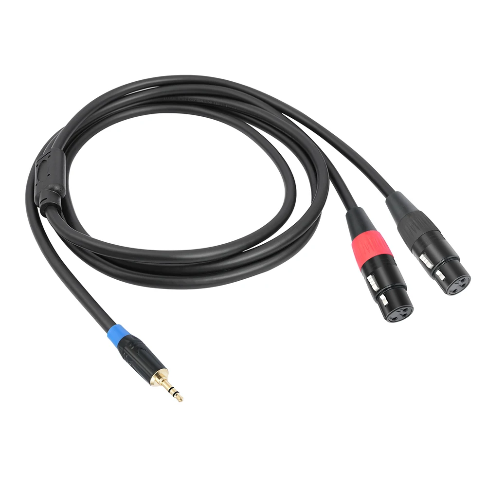 Dual XLR Stereo Audio Cable with 3.5mm Jack Adapter
