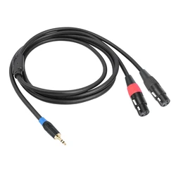 Dual XLR Stereo Audio Cable with 3.5mm Jack Adapter (1M)
