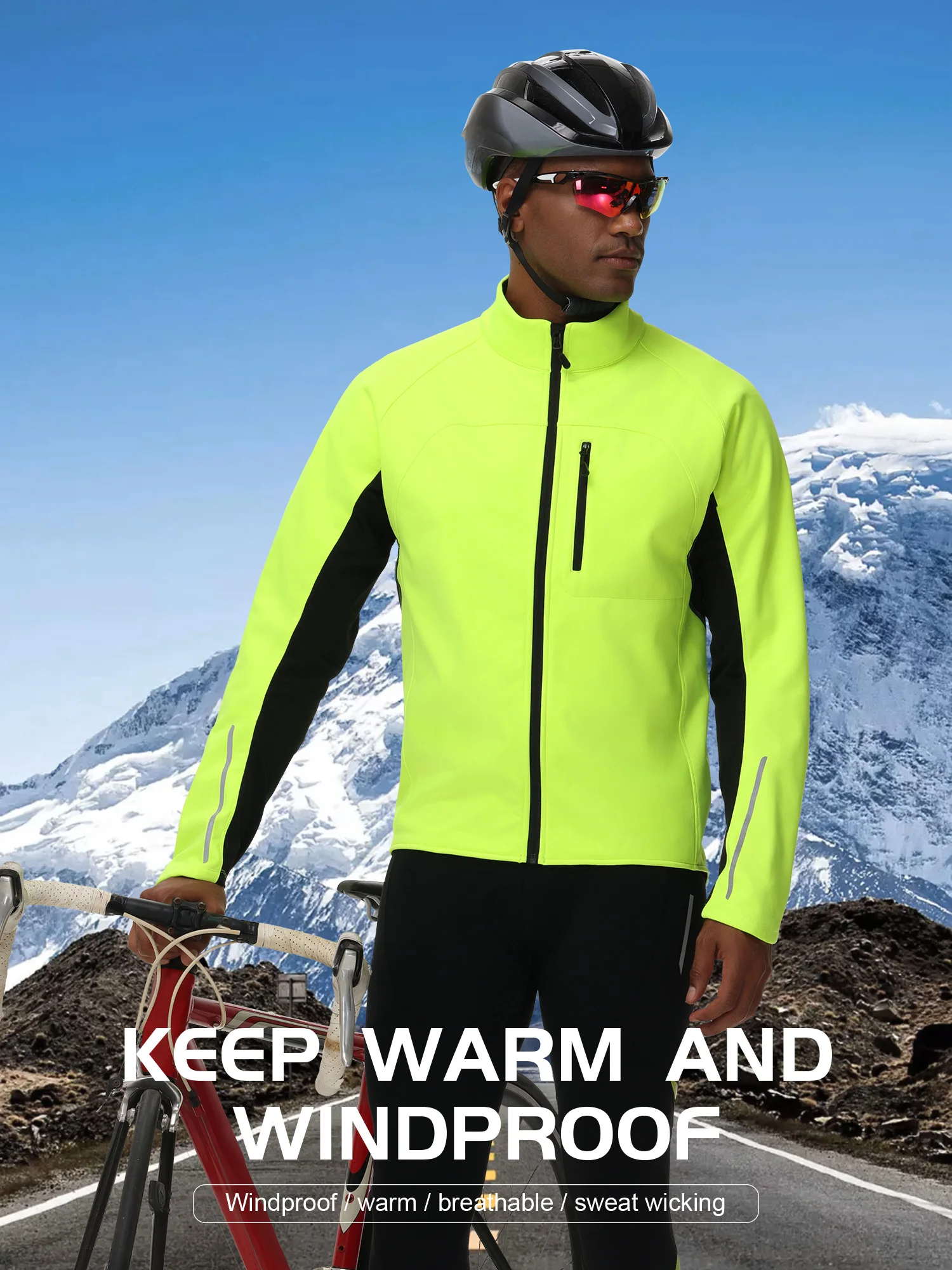 Men's Cycling Jacket Autumn And Winter Windproof Warm Cycling Top Outdoor Sports Coat