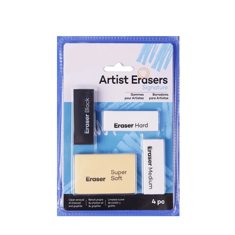 

4Pcs Soft Medium Hard Sketch Art Eraser Clean Rubber Erasers Pencil Sketch Drawing Erasing School Stationery Art Supplies