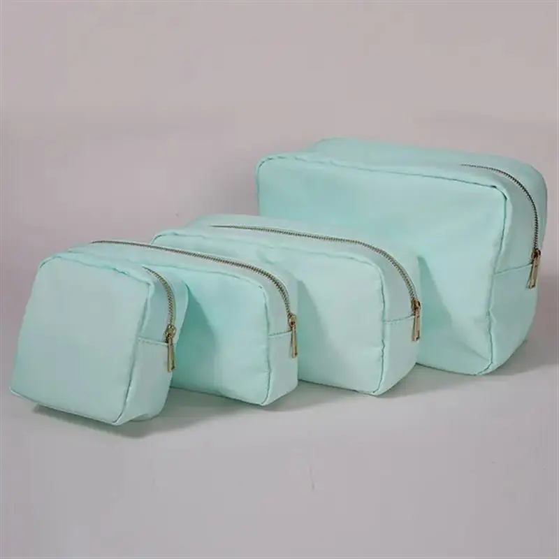 17Colors Hot Selling Chenille Patch Waterproof Travel Toiletry Bag Large Capacity Pink Cosmetic Bag Nylon Makeup Bag Nylon Pouch 6