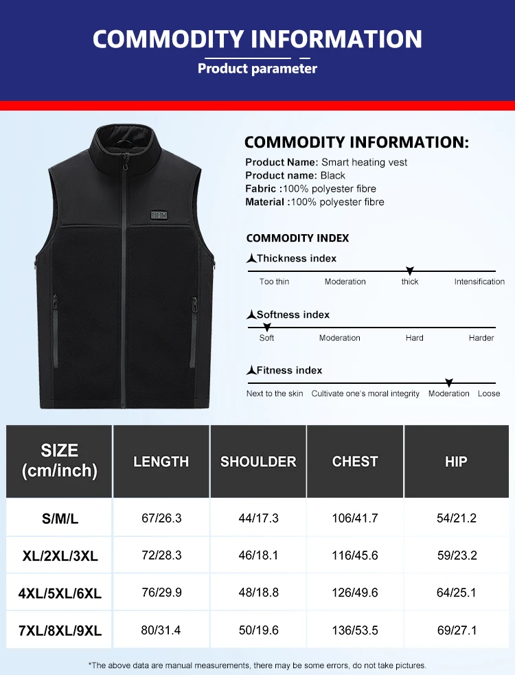 Description Picture 2 of item13 Areas Usb Heated Jacket Electric Heated Vest Heating Vest Heated Bodywarmer Usb Inner Heat Vest Winter Sports Hiking
