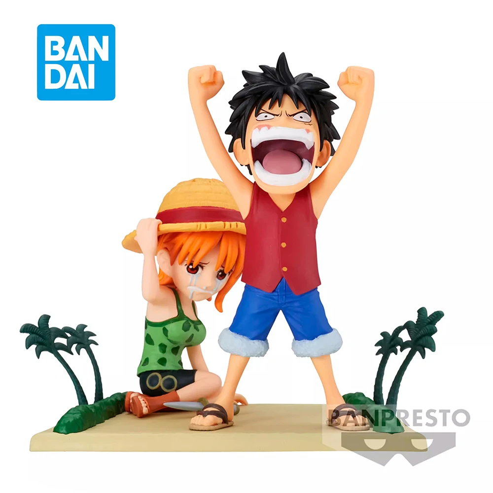 Disponibile Banpresto Wcf One Piece Rufy Nami Atarimaeda! Log Stories World Figura Da Collezione Original Anime Model Toys 7Cm