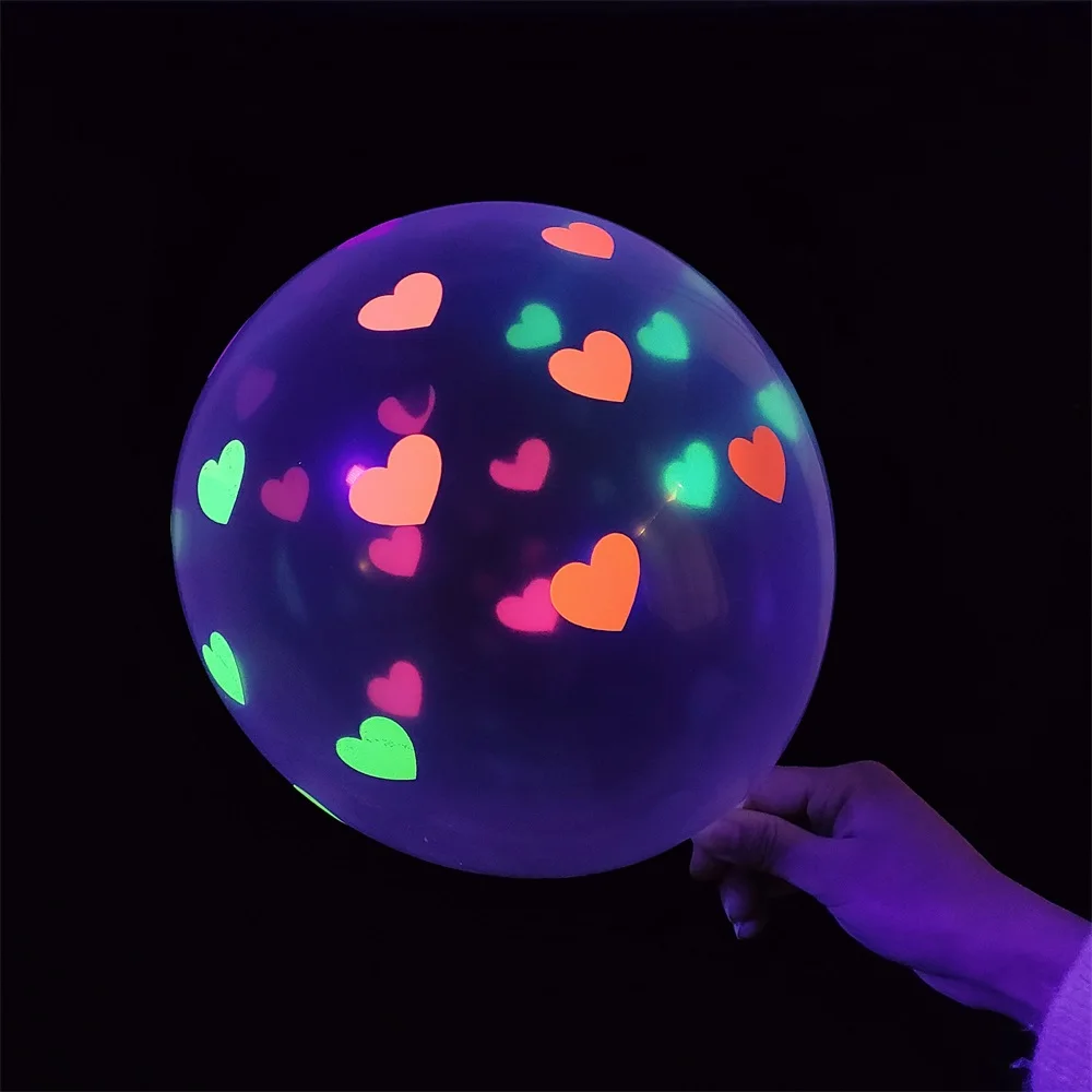 10pcs Fluorescent Neon Latex Balloon Dots Love Stars Happy Birthday Glowing  Balloons Wedding Party Decor Luminous Latex Balloons - AliExpress