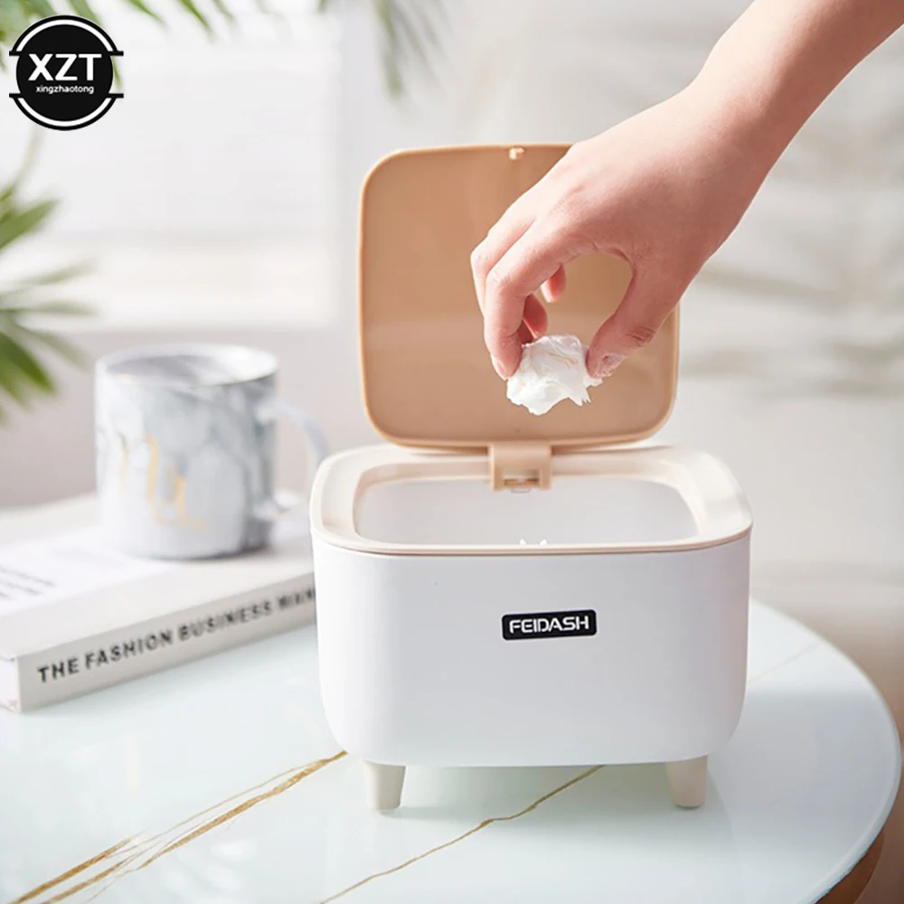 Mini Garbage Can Japanese Desktop Trash Can Simple Press Trash Storage Bin Cute Round Car Dustbin Table Bin,car trash can