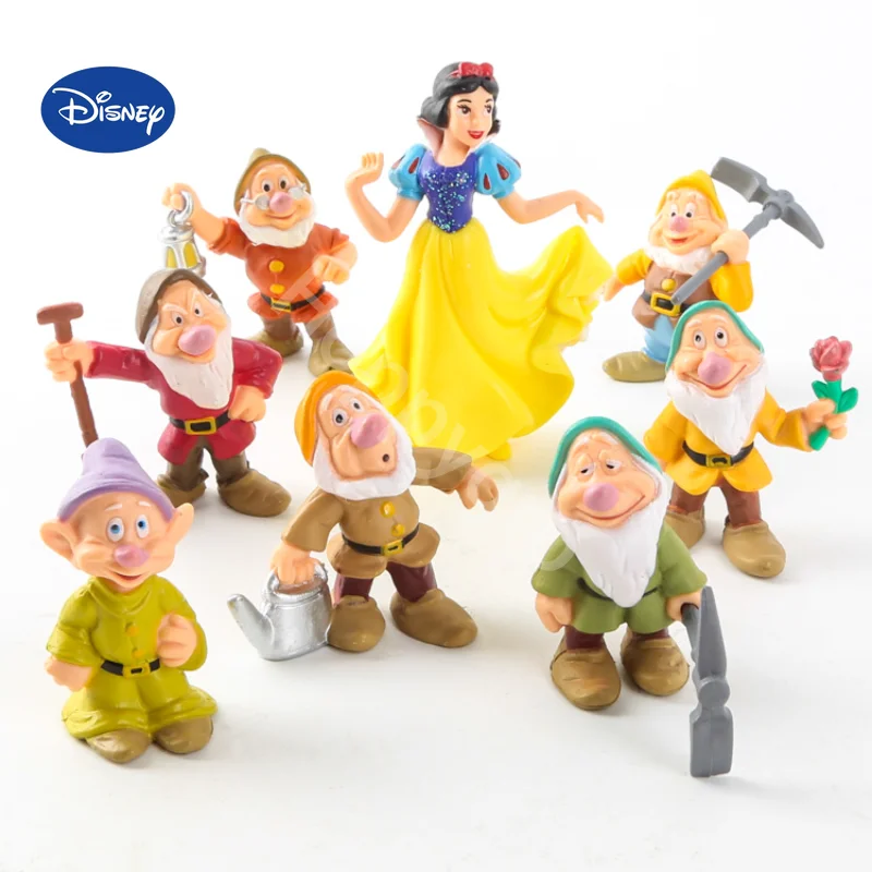 8 Pz/Set Figurine Disney Movie Biancaneve E I Sette Nani Action Figure Toy Anime Dolls Decoration Giocattoli Regalo Per Bambini