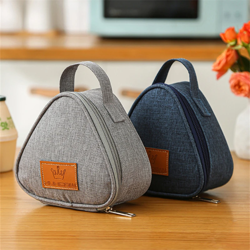 Mini Triangular Insulation Bag Aluminum Foil Thermal Cooler Lunch Tote Student Rice Ball Bag Lunch Box Bento Carry Bags