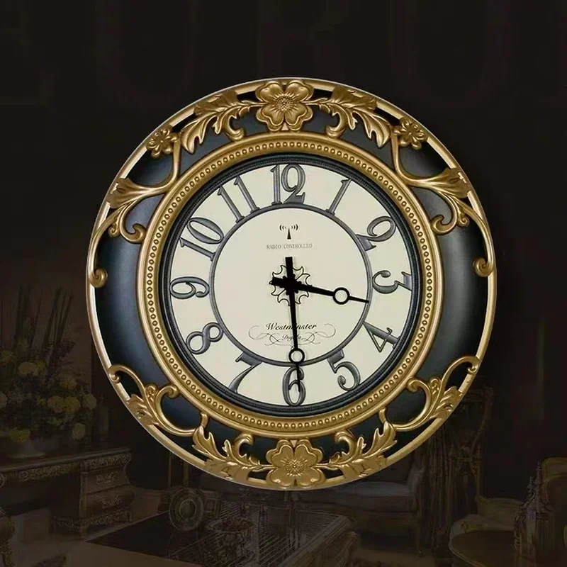 

European style wall clock American retro silent clock fashion creative clock modern minimalist wall watch quartz clock