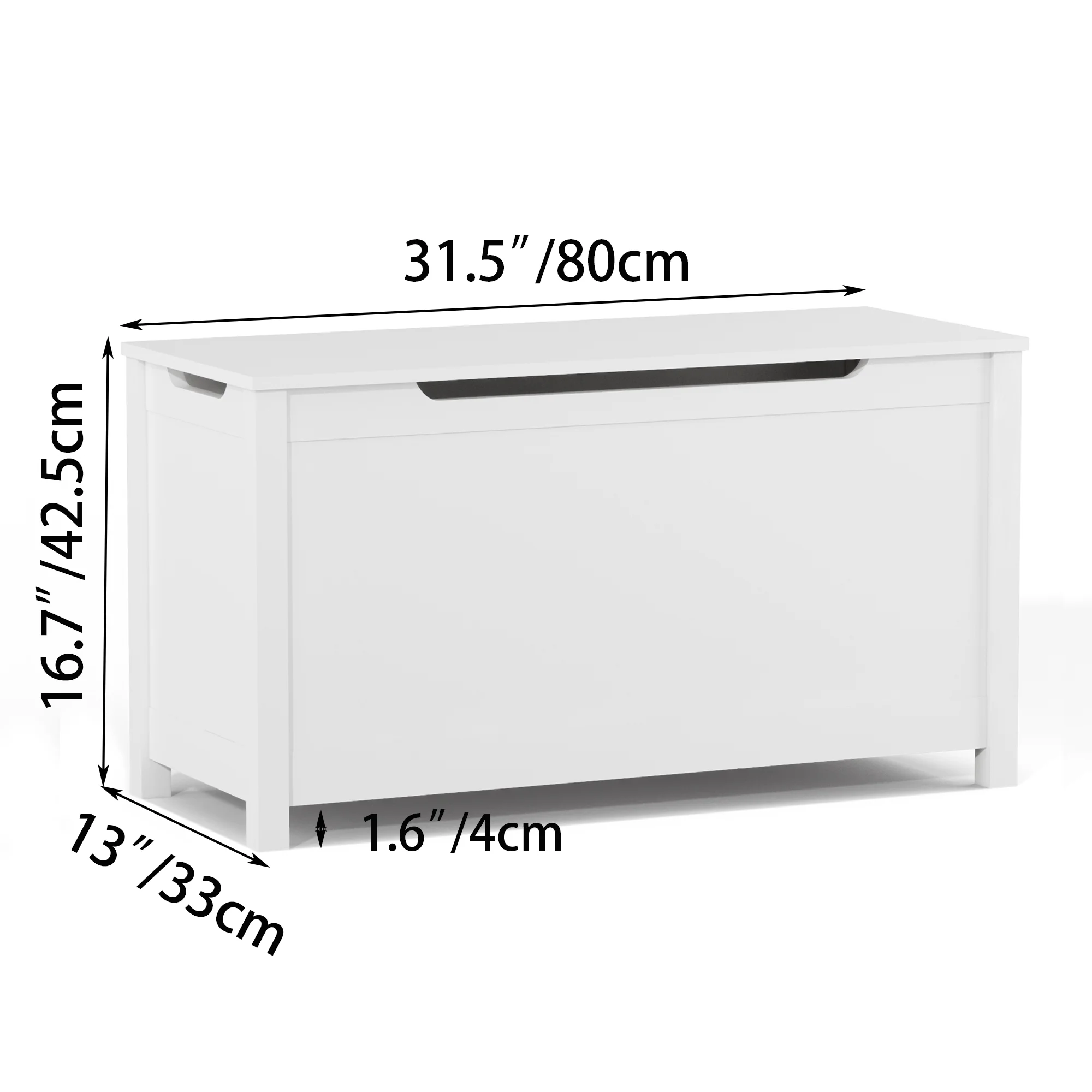 Kids Wooden Toy Box Storage with Quiet Close Safety Hinged Lid - Durable Organizer for Ages 2+ 2