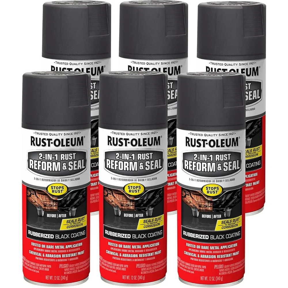 344763-4PK Automotive 2-in-1 Rust Reform & Seal, Quart, Black, 32 Fl Oz (Pack of 4) 2