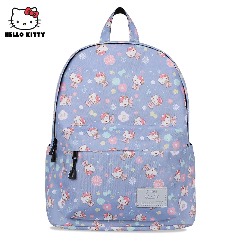 Hello Kitty Backpack Large Capacity Bags Y2k Cute Fashion Canvas Schoolbag  Adult Punk High Street Shoulder Message Bag Neutral