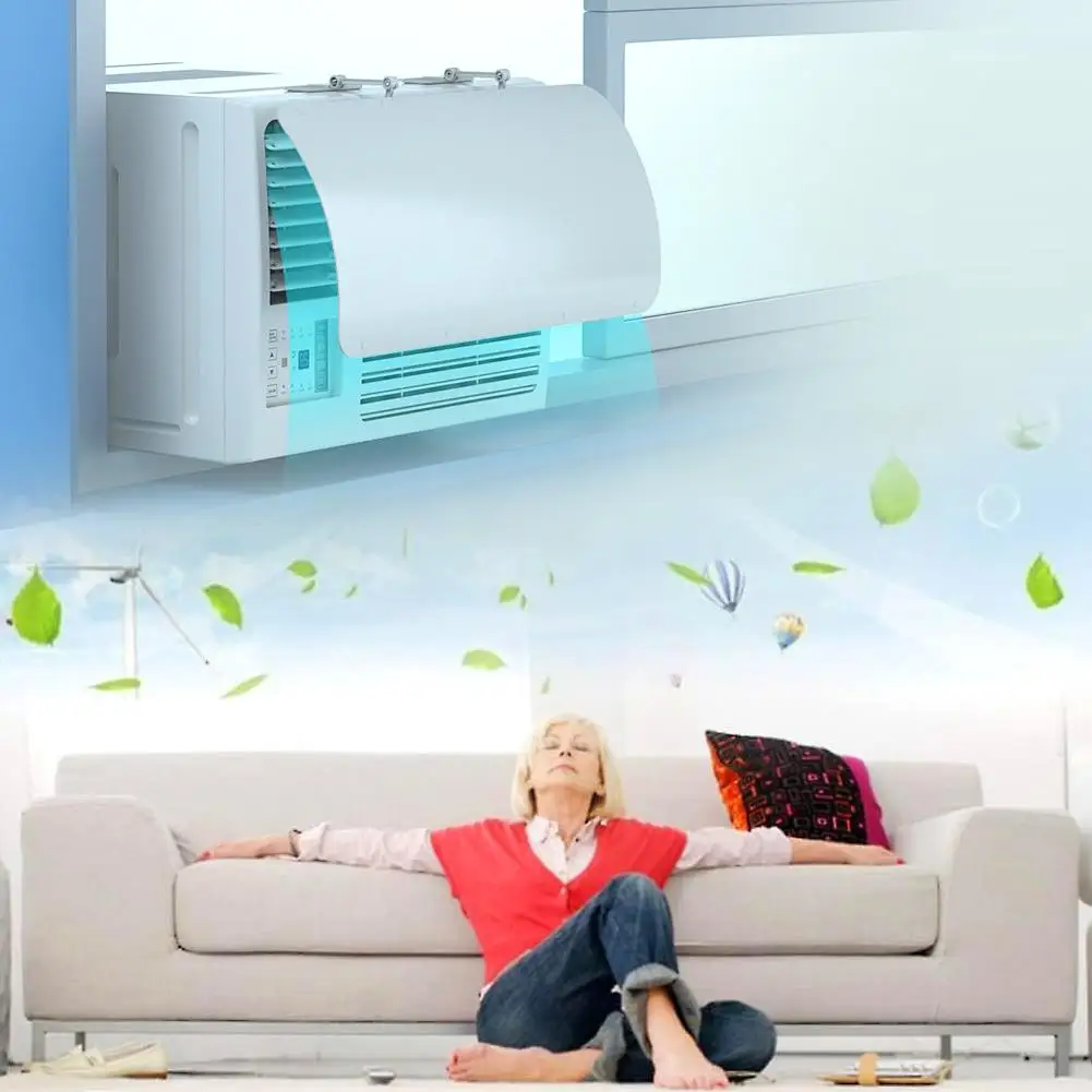 창문형 냉각기 앞유리 에어컨 디플렉터, 여닫이창, 가정용 에어컨 후드 배플 커버, 53x27cm, 1PC