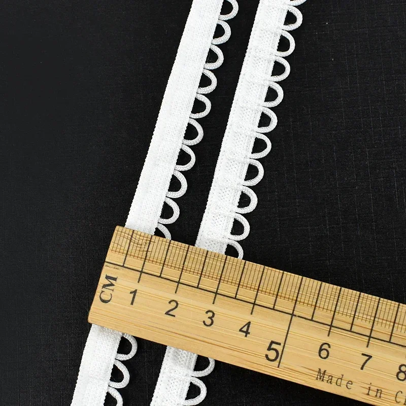 Meetee Nylon Elastic Band with Lace Trim Ribbon for Sewing and DIY Projects