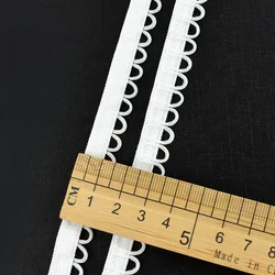 Meetee Nylon Elastic Band with Lace Trim Ribbon for Sewing and DIY Projects (White)
