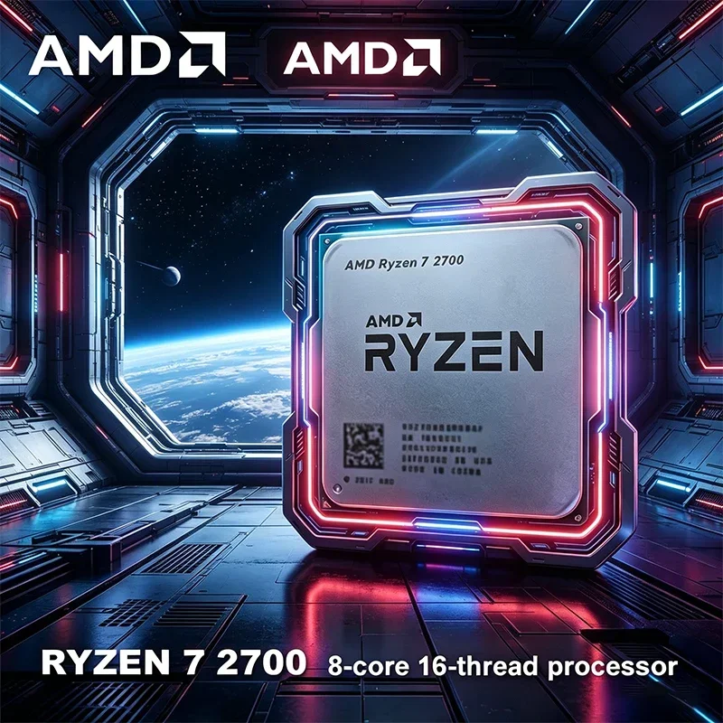 AMD 라이젠 7 2700 프로세서 8코어 16스레드 3.2GHz 기본 속도 4.1GHz 최대 부스트 속도 AM4 소켓 16MB L3 캐시 12nm 65W TDP 데스크탑 CPU