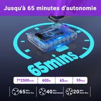 Aspirateur balai sans fil Blossom DSV112A 50000Pa 550W, tube pliable à 180°, écran tactile, autonomie 55 min, brosse anti-emmêlement, filtration HEPA, éclairage LED, aspirateur pour poils d’animaux sols durs tapis 2