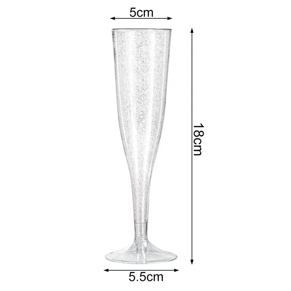 10pcs 4.5OZ Golden Silver Disposable Cocktails Goblet Champagne Cup Red Wine Glasses Wedding Birthday Kitchen Party Beverage Cup