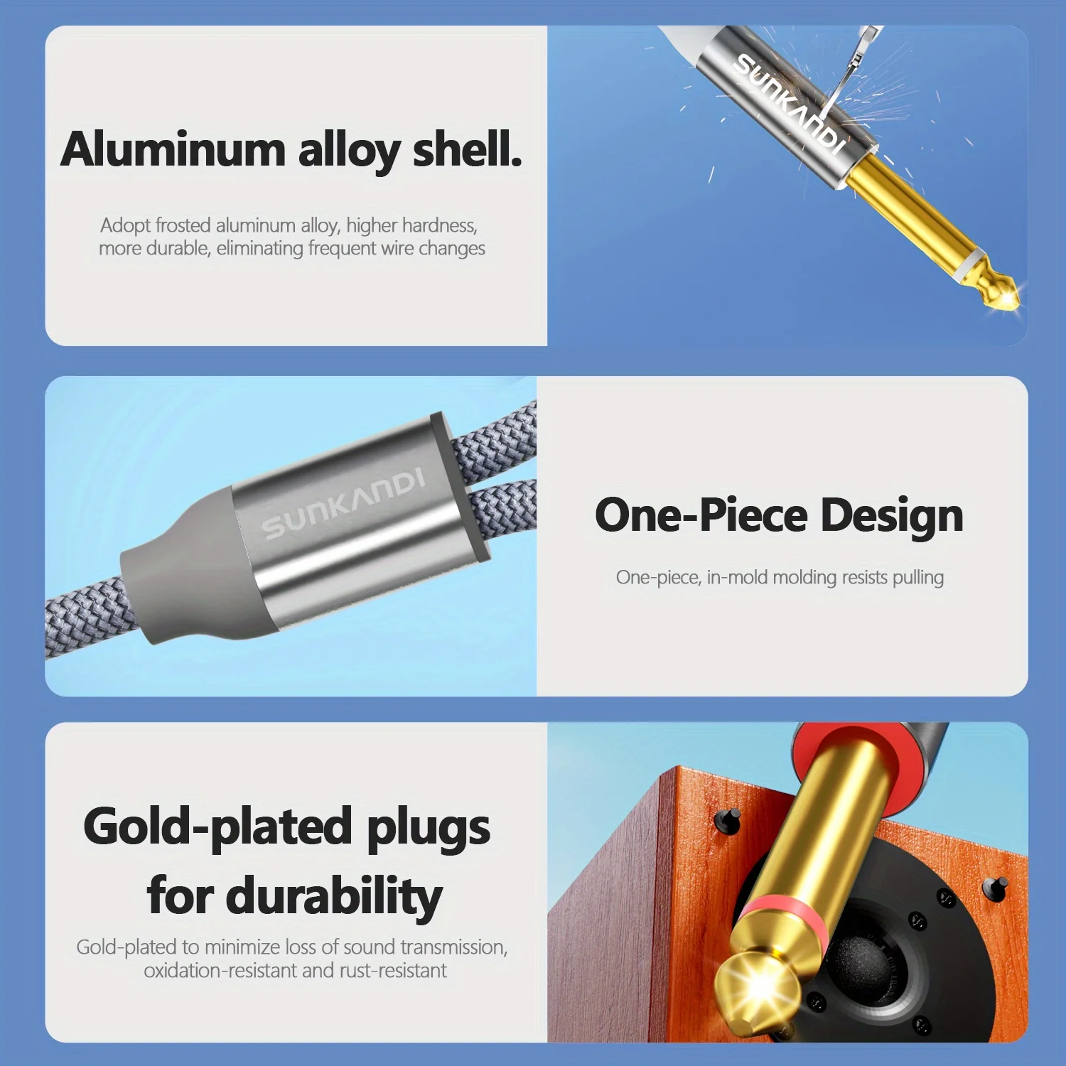 Premium Audio Interconnect Cable for AV Receivers and Speakers