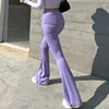 Slim High Waist Capris Sexy Bell Bottom Flare Tights Solid Hot Y2k Women Clothes E Girl Aesthetic Fashion Streetwear Woman Pants 2