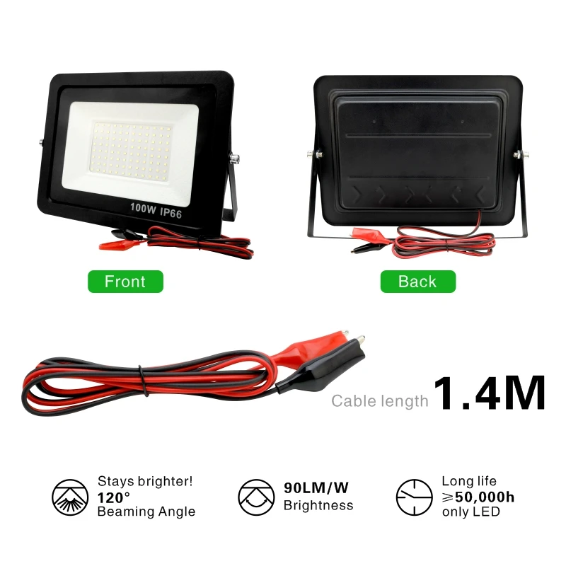 20W 30W 50W 100W DC12V Led Flood Light Outdoor Floodlight Spotlight IP66 Waterproof Light Reflector Portable 12 Volt Led Lights