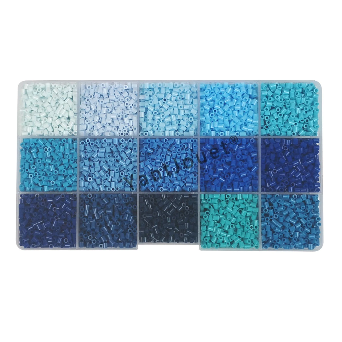 Yantjouet-Ensemble de mini perles Hama pour enfants, jouet de puzzle, perles de fer bricolage, cadeau pour enfants, 15 couleurs, 2.6mm, 650 pièces